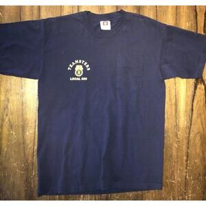 Vintage Teamsters Local 400 T-Shirt Size Large Bay Side Made in USA 100% Cotton